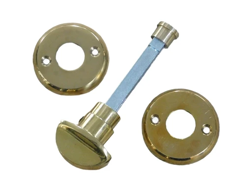Vierteldrehverschluss mit zwei Rosetten - Messing poliert