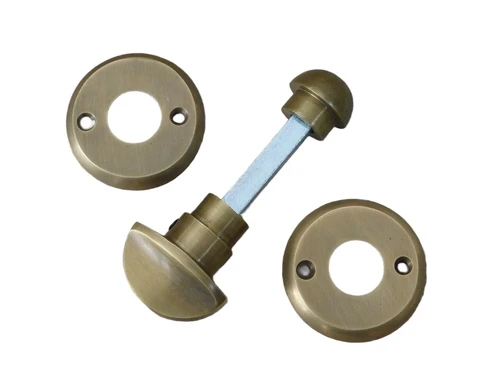 Rotary lock, polished brass for toilet or bathroom