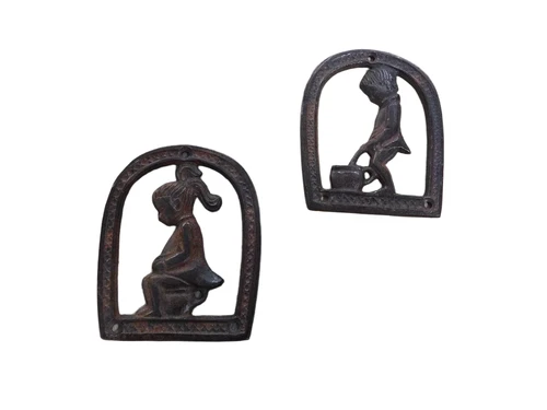 Set Toilet signs, * Boy and Girl *, metal powder coating