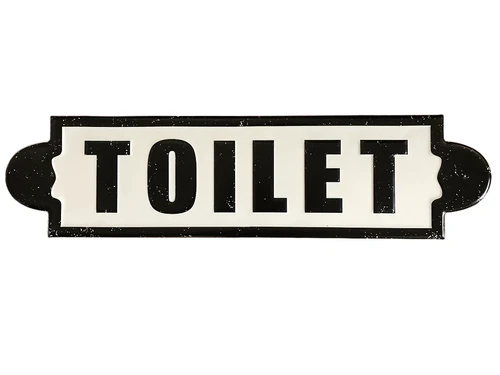 Wandbord, naamplaat XL, met tekst: Toilet in old-look.