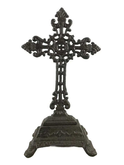 Kreuz auf Sockel – 25 cm – Gusseisen – Stehendes Kruzifix