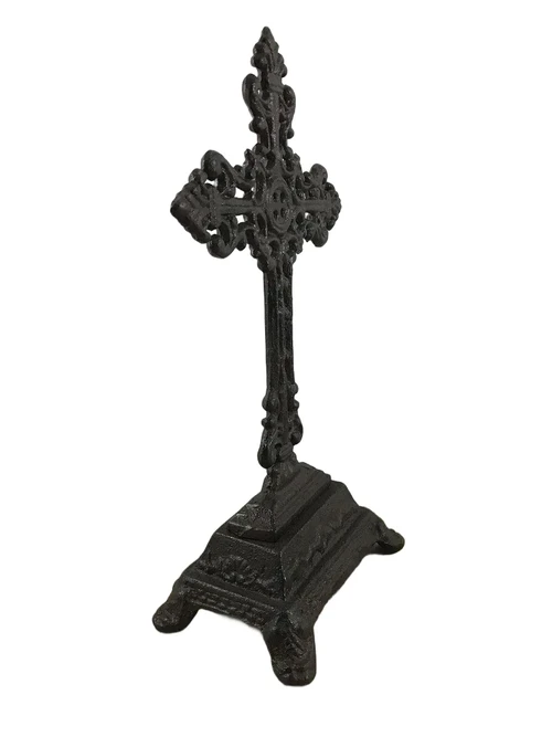 Kreuz auf Sockel – 25 cm – Gusseisen – Stehendes Kruzifix