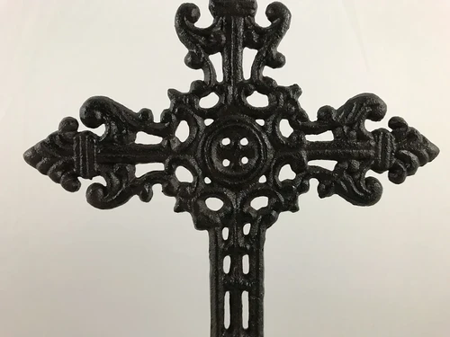 Kreuz auf Sockel – 25 cm – Gusseisen – Stehendes Kruzifix