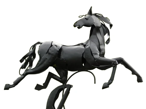 Abstract Statue Horse - 70 cm - Black - Metal