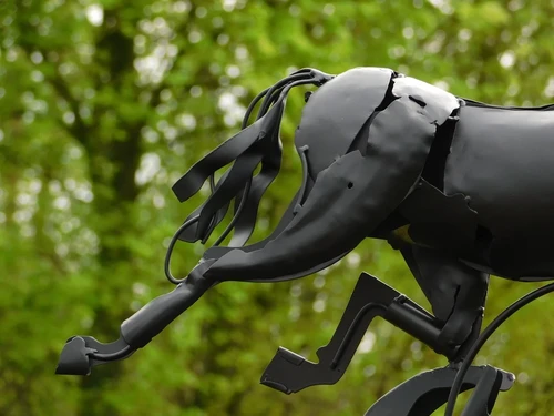 Abstract Statue Horse - 70 cm - Black - Metal