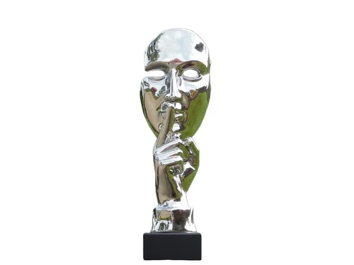 Beeld ''Fluisteraar'' van Keramiek - Chroomachtige Afwerking