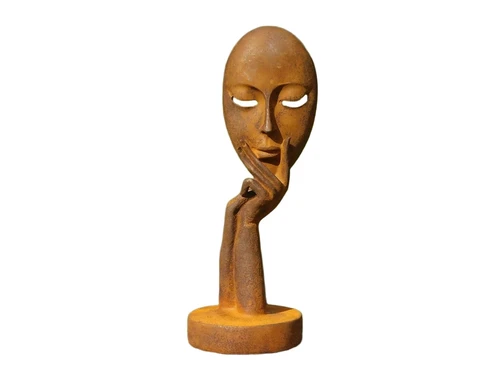 Statue ''the mask'' - cast iron - rust colour