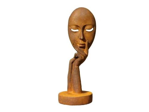 Statue ''the mask'' - cast iron - rust colour