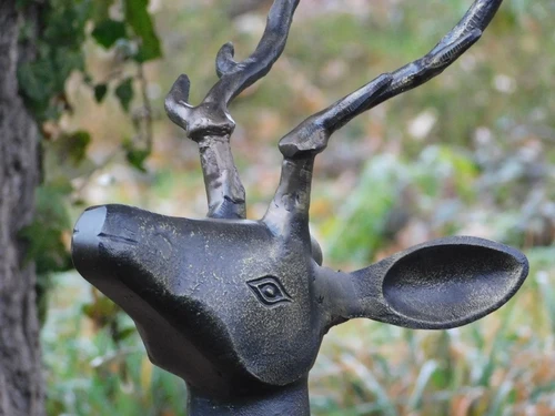 Statue Hirsch - alu - dunkelbraun - Dekorationsartikel