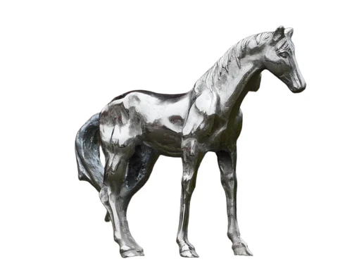 Horse statue - nickel-plated aluminum - decorative item
