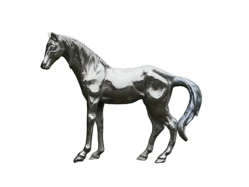 Horse statue - nickel-plated aluminum - decorative item