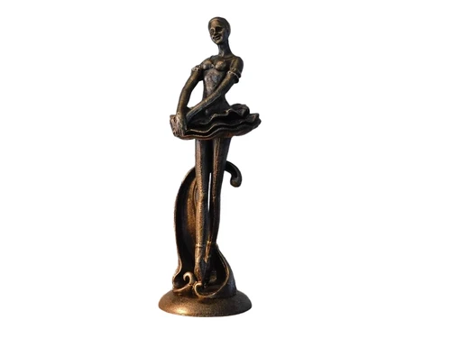 Beeld van een ballerina, gietijzer, brons-look, huisdecoratie