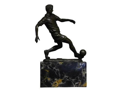 Bronze sculpture Soccer player - on Marble base