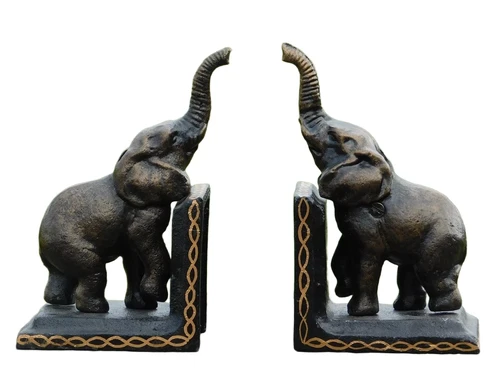 Bookends Elephant - cast iron - set of two