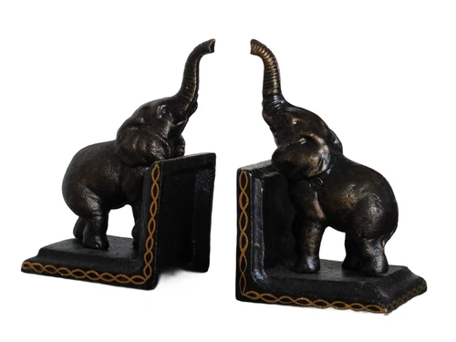 Bookends Elephant - cast iron - set of two