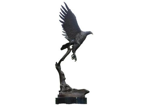 Bronze Eagle on Marble Base - 51 cm - Sculpture