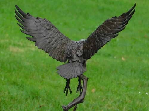 Bronze Eagle on Marble Base - 51 cm - Sculpture