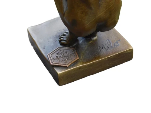 Bronze statue - Olympian Man - with marble base