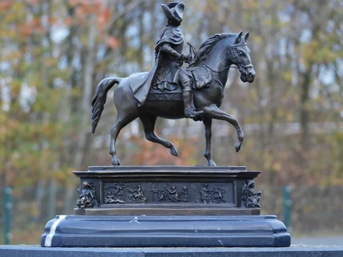 Bronze statue of Frederick the Great on Horseback - on Marble Base
