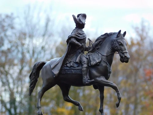 Bronze statue of Frederick the Great on Horseback - on Marble Base