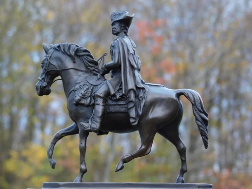 Bronze statue of Frederick the Great on Horseback - on Marble Base