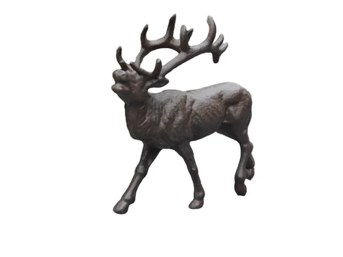 Deer Statue - 22 cm - Cast Iron - Brown