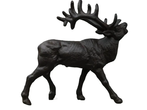 Deer Statue - 22 cm - Cast Iron - Brown