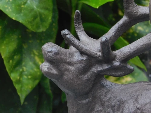 Deer Statue - 22 cm - Cast Iron - Brown
