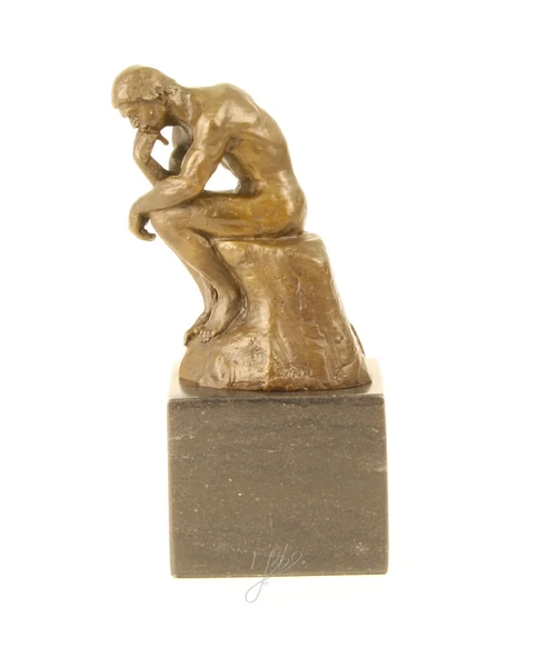 Een bronzen beeld van de denker