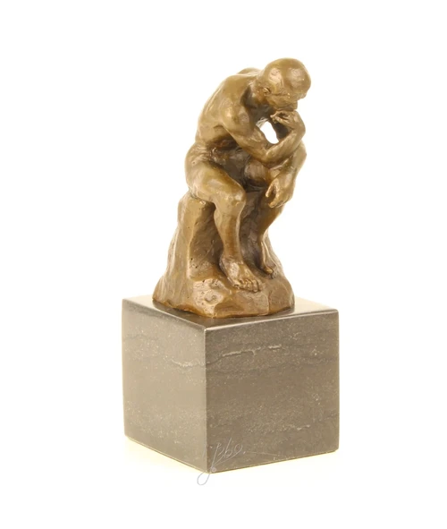 Een bronzen beeld van de denker