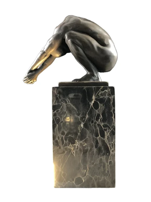 A bronze statue/sculpture of a diving man, ''THE DIVE''
