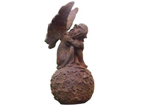 Angel on globe - cast iron
