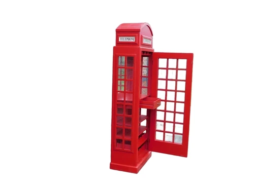 XXL Telefooncel Kast – Rode Londense Stijl – ca. 200 cm - Vintage Look