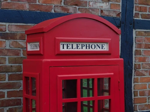 XXL Telefooncel Kast – Rode Londense Stijl – ca. 200 cm - Vintage Look