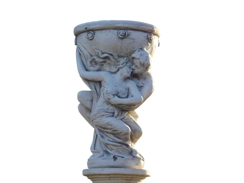 Statue Man & Woman with Bowl - 80 cm - Stone