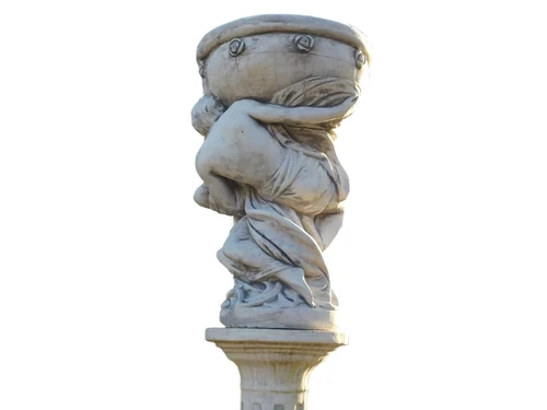 Statue Man & Woman with Bowl - 80 cm - Stone