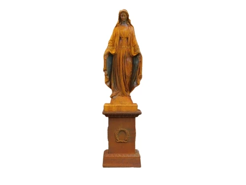 Statue of Mary on pedestal - 180 cm - Cast iron, COMING BACK IN MARCH 2026!!