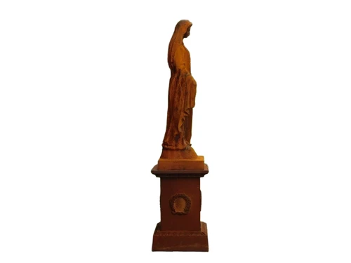 Statue of Mary on pedestal - 180 cm - Cast iron, COMING BACK IN MARCH 2026!!
