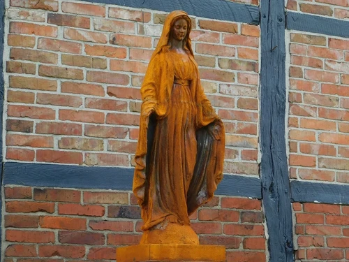 Statue of Mary on pedestal - 180 cm - Cast iron, COMING BACK IN MARCH 2026!!