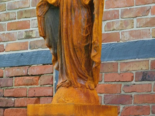 Statue of Mary on pedestal - 180 cm - Cast iron, COMING BACK IN MARCH 2026!!