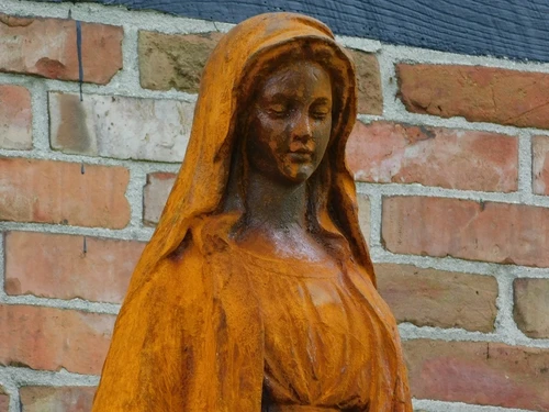 Statue of Mary on pedestal - 180 cm - Cast iron, COMING BACK IN MARCH 2026!!