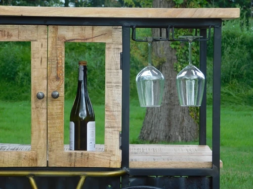 Exclusive Retro Train Bar | Metal | Wine Bar - Cocktail Bar with Vintage Look