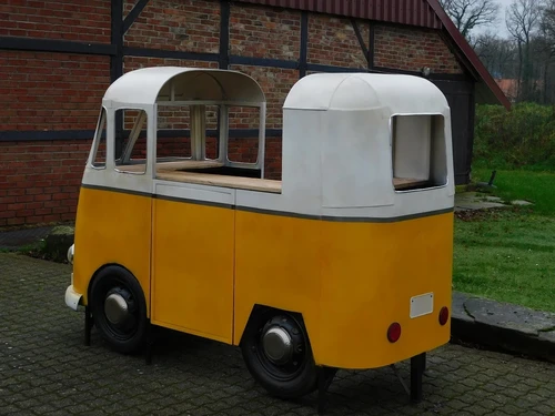 Unique Retro Bus Bar – Large Bar Unit with Wine Rack and Storage Space