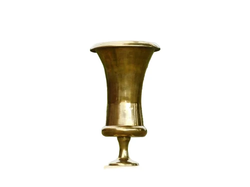 Large flowerpot - vase - bowl - gold colour - alu