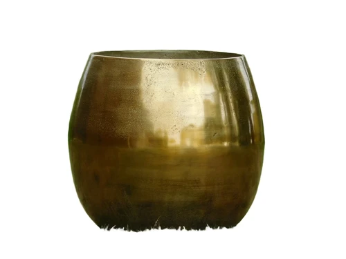 Large flowerpot - vase - gold colour - alu