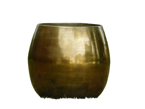 Large flowerpot - vase - gold colour - alu