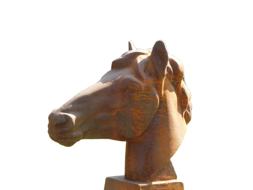 Prachtig fors paardenhoofd gietijzer, onbehandeld, fraai!!