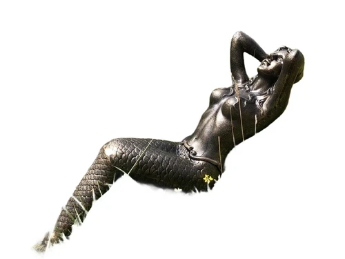 Schöne forsooth Meerjungfrau Gusseisen Bronze-Messing-Statue