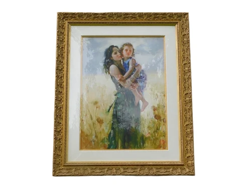 Painting ''Close to My Heart'' - Art Giclee on paper By Pino - Wooden Frame