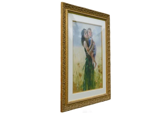 Painting ''Close to My Heart'' - Art Giclee on paper By Pino - Wooden Frame